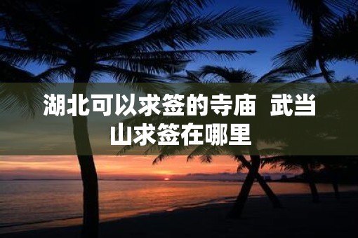 湖北可以求签的寺庙  武当山求签在哪里