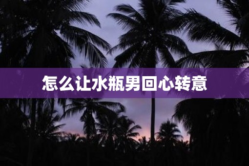 怎么让水瓶男回心转意