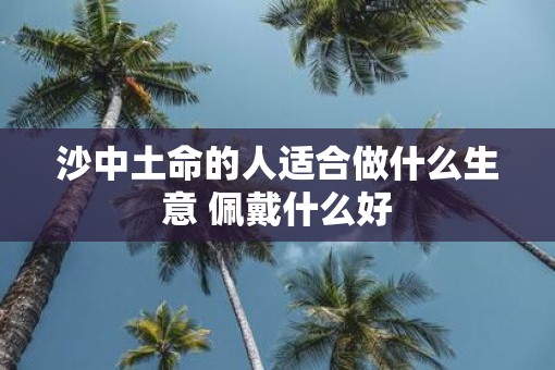 沙中土命的人适合做什么生意 佩戴什么好