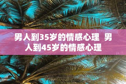男人到35岁的情感心理  男人到45岁的情感心理