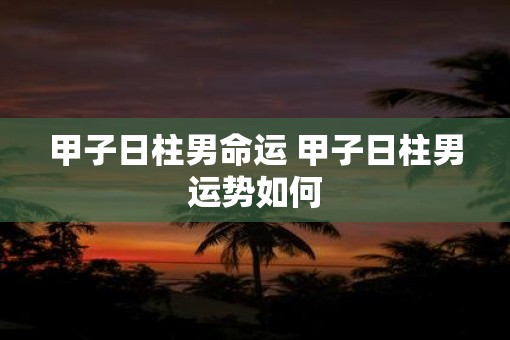 甲子日柱男命运 甲子日柱男运势如何
