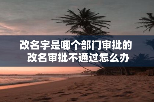 改名字是哪个部门审批的  改名审批不通过怎么办