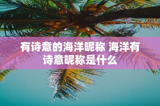 有诗意的海洋昵称 海洋有诗意昵称是什么