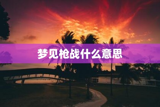 梦见枪战什么意思