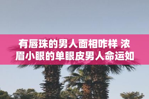 有唇珠的男人面相咋样 浓眉小眼的单眼皮男人命运如何