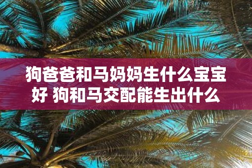 狗爸爸和马妈妈生什么宝宝好 狗和马交配能生出什么