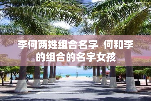 李何两姓组合名字  何和李的组合的名字女孩