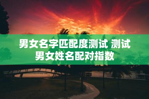 男女名字匹配度测试 测试男女姓名配对指数