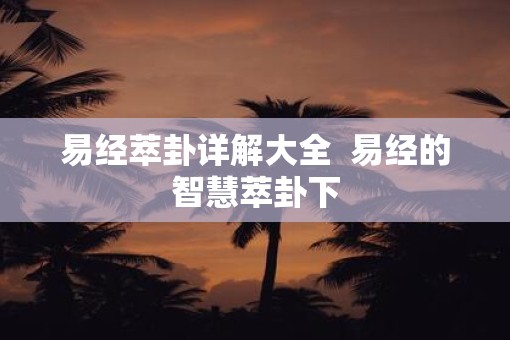易经萃卦详解大全  易经的智慧萃卦下