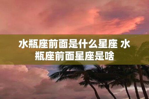 水瓶座前面是什么星座 水瓶座前面星座是啥