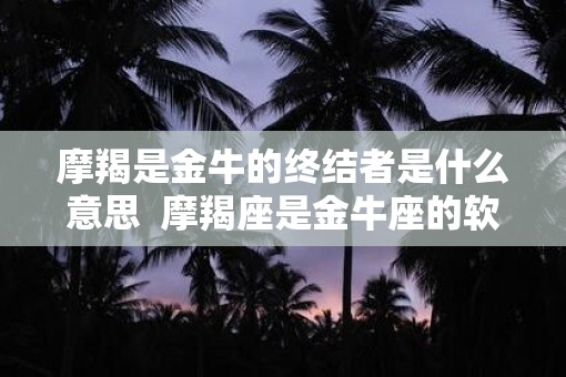 摩羯是金牛的终结者是什么意思  摩羯座是金牛座的软肋