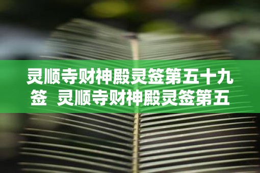 灵顺寺财神殿灵签第五十九签 灵顺寺财神殿灵签第五十八签 灵顺寺财神殿灵签第五十九签 灵顺寺财神殿灵签第五十八签