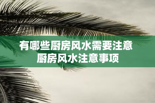 有哪些厨房风水需要注意 厨房风水注意事项