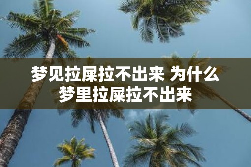 梦见拉屎拉不出来 为什么梦里拉屎拉不出来