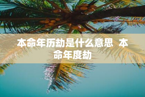 本命年历劫是什么意思  本命年度劫