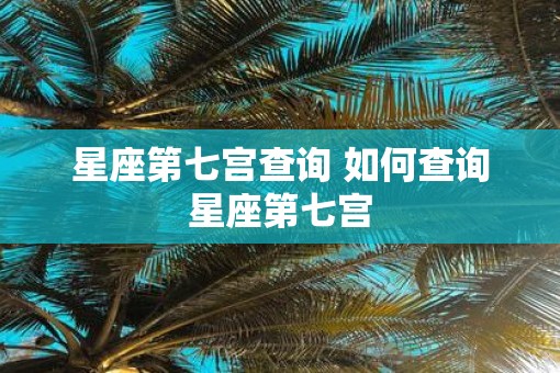 星座第七宫查询 如何查询星座第七宫