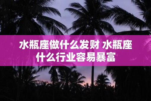 水瓶座做什么发财 水瓶座什么行业容易暴富
