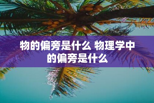 物的偏旁是什么 物理学中的偏旁是什么