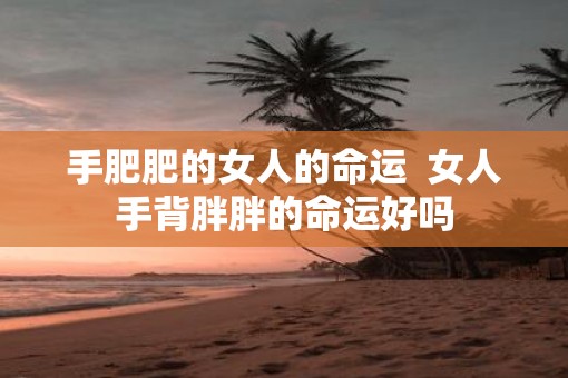 手肥肥的女人的命运  女人手背胖胖的命运好吗