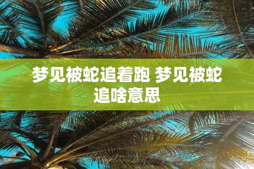梦见被蛇追着跑 梦见被蛇追啥意思