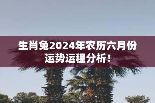 生肖兔2025年农历六月份运势运程分析！
