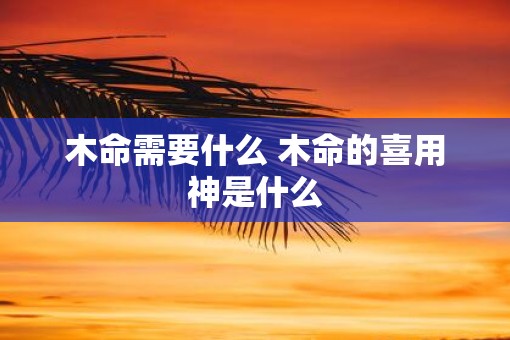 木命需要什么 木命的喜用神是什么