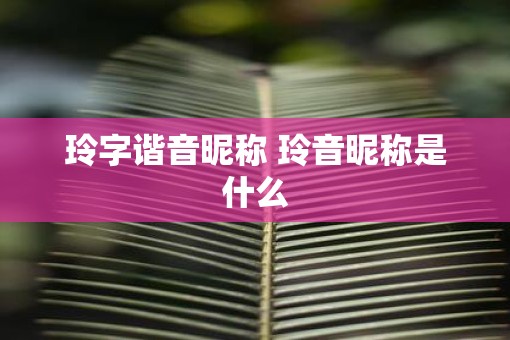 玲字谐音昵称 玲音昵称是什么