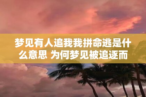 梦见有人追我我拼命逃是什么意思 为何梦见被追逐而逃跑的意义