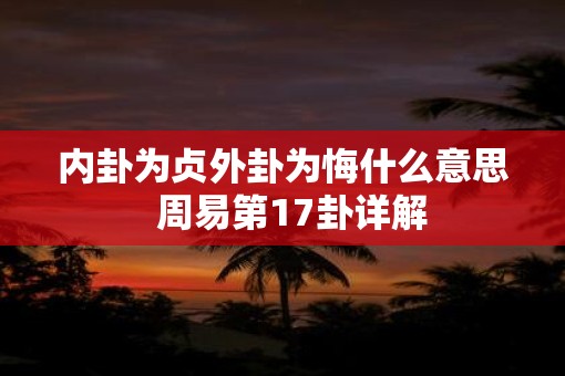 内卦为贞外卦为悔什么意思  周易第17卦详解