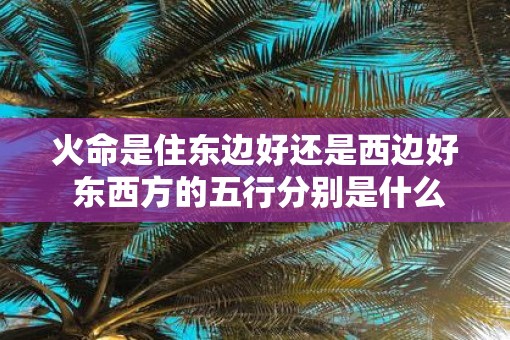 火命是住东边好还是西边好 东西方的五行分别是什么