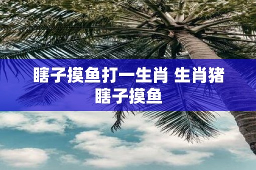瞎子摸鱼打一生肖 生肖猪瞎子摸鱼