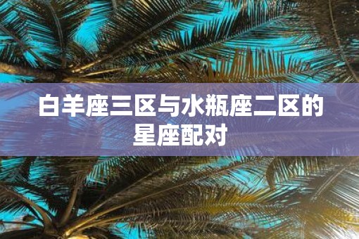 白羊座三区与水瓶座二区的星座配对
