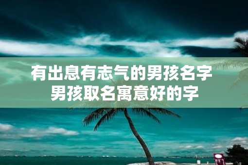 有出息有志气的男孩名字 男孩取名寓意好的字