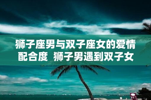 狮子座男与双子座女的爱情配合度  狮子男遇到双子女就是死