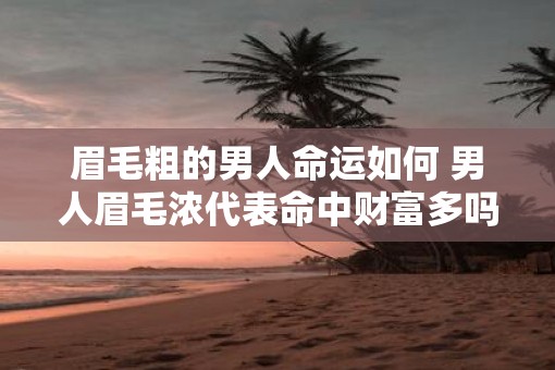 眉毛粗的男人命运如何 男人眉毛浓代表命中财富多吗
