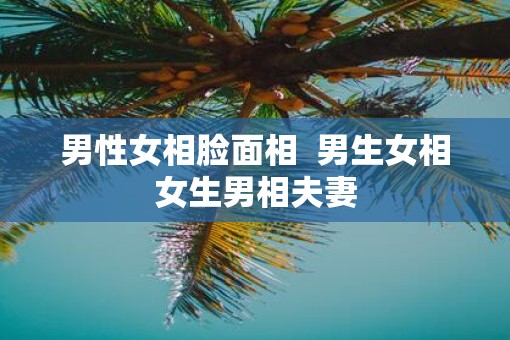 男性女相脸面相  男生女相女生男相夫妻