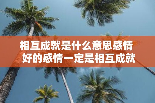 相互成就是什么意思感情  好的感情一定是相互成就的