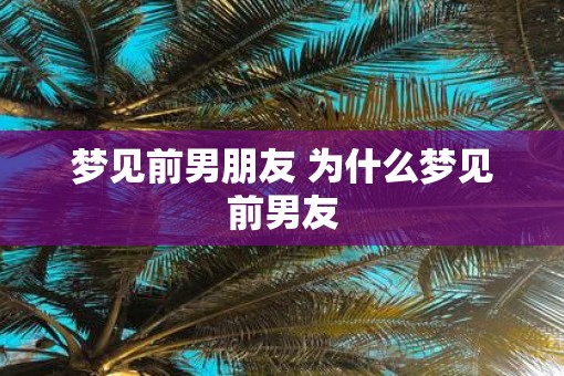 梦见前男朋友 为什么梦见前男友