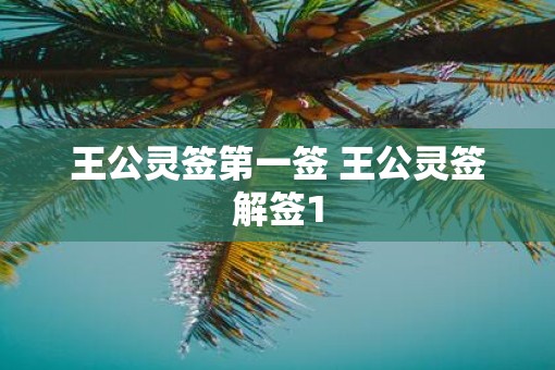 王公灵签第一签 王公灵签解签1