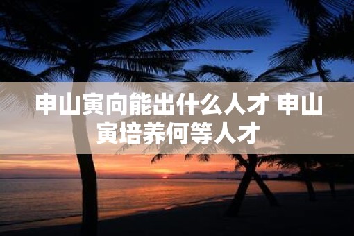 申山寅向能出什么人才 申山寅培养何等人才