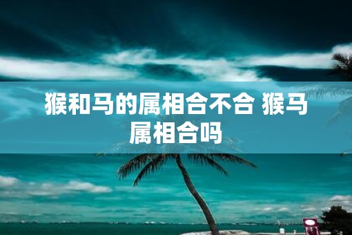猴和马的属相合不合 猴马属相合吗