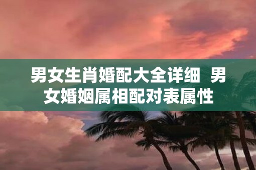 男女生肖婚配大全详细  男女婚姻属相配对表属性
