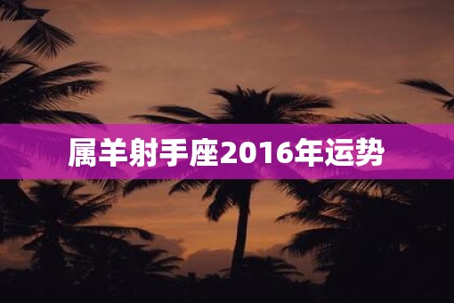 属羊射手座2016年运势
