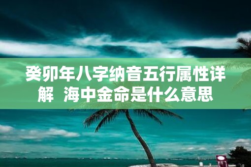 癸卯年八字纳音五行属性详解  海中金命是什么意思