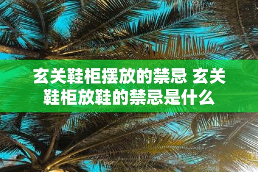 玄关鞋柜摆放的禁忌 玄关鞋柜放鞋的禁忌是什么