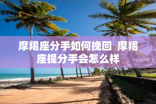 摩羯座分手如何挽回  摩羯座提分手会怎么样