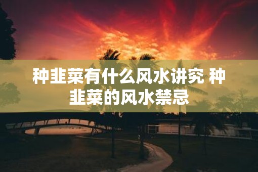 种韭菜有什么风水讲究 种韭菜的风水禁忌