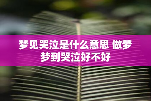 梦见哭泣是什么意思 做梦梦到哭泣好不好