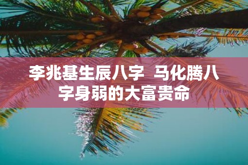 李兆基生辰八字  马化腾八字身弱的大富贵命
