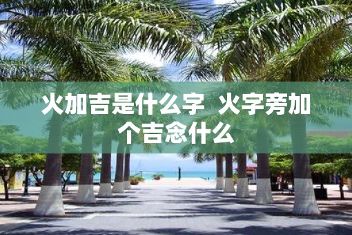 火加吉是什么字  火字旁加个吉念什么